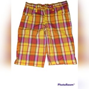 Girls colorful plaid shorts size 10/12
